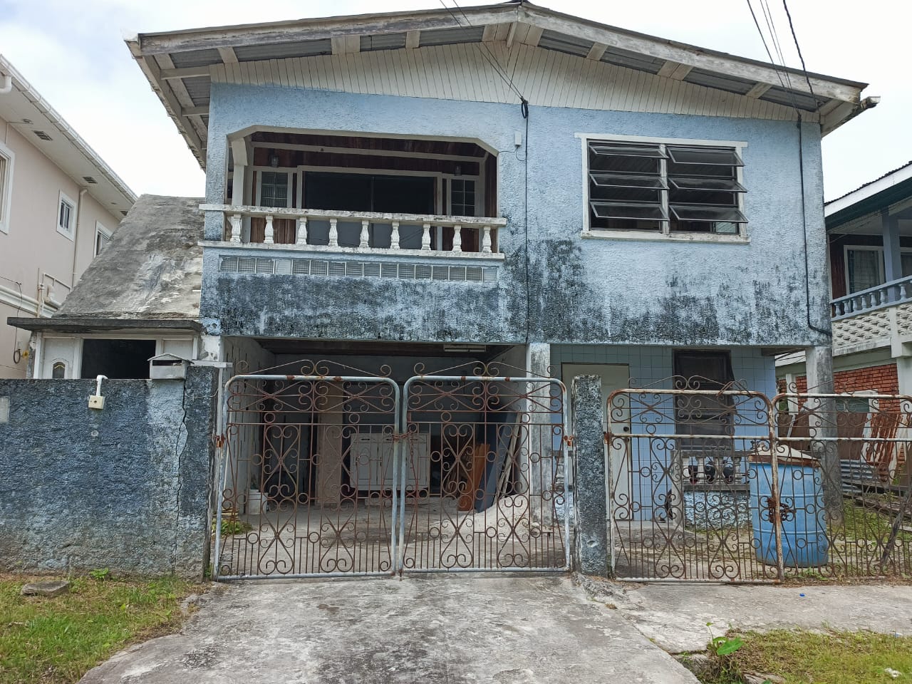 Power Washing Building Before